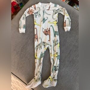 Dinosaur Print Kids Footed Pjs